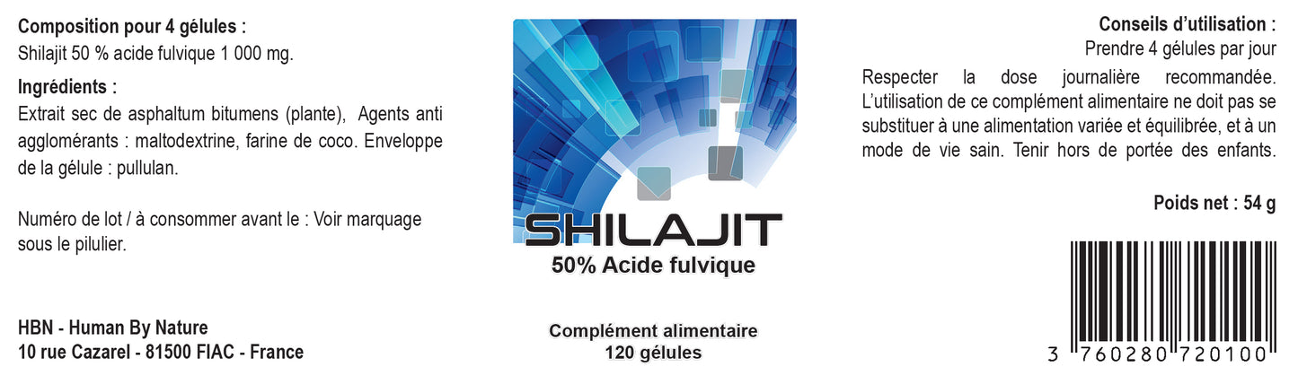 Shilajit HBN étiquette