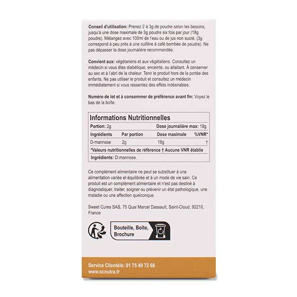 Waterfall D-Mannose SC Nutra poudre etiquette