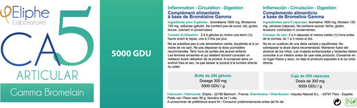 Bromelaine Gamma Eliphe 5000 GDU etiquette