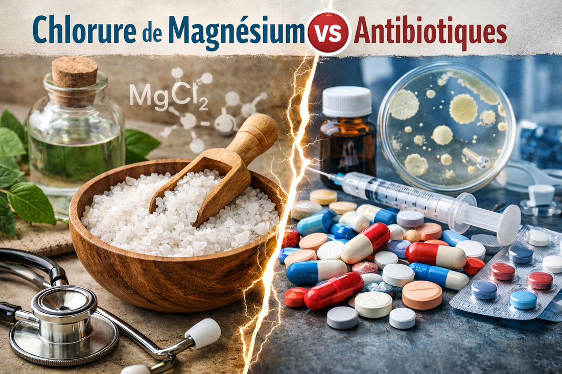 cholurure de magnesium vs antibiotiques contre microbes