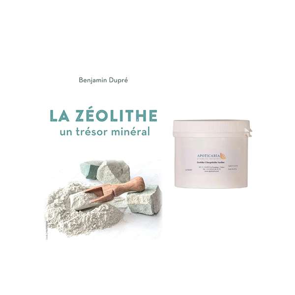 Lot Z&eacute;olithe &amp; Livre La Z&eacute;olithe un tr&eacute;sor min&eacute;ral de Benjamin Dupr&eacute; - Apoticaria