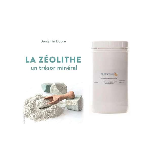 Lot Z&eacute;olithe &amp; Livre La Z&eacute;olithe un tr&eacute;sor min&eacute;ral de Benjamin Dupr&eacute; - Apoticaria