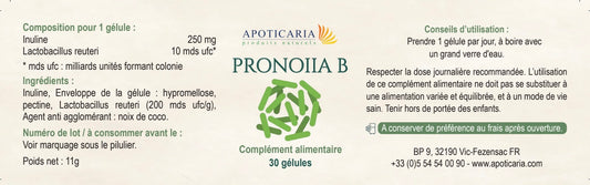 Pronoiia B – Probiotique L. reuteri 10 Mds UFC & inuline | Apoticaria