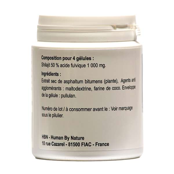 Shilajit HBN ingrédients