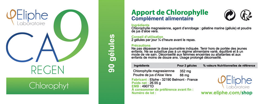 Etiquette Chlorophyt Eliphe CA9