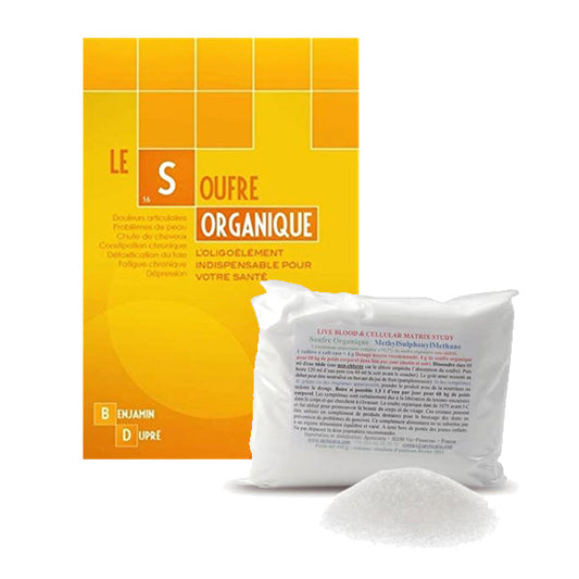 Lot 1 x soufre organique 450 g + Livre le Soufre Organique 150 pages